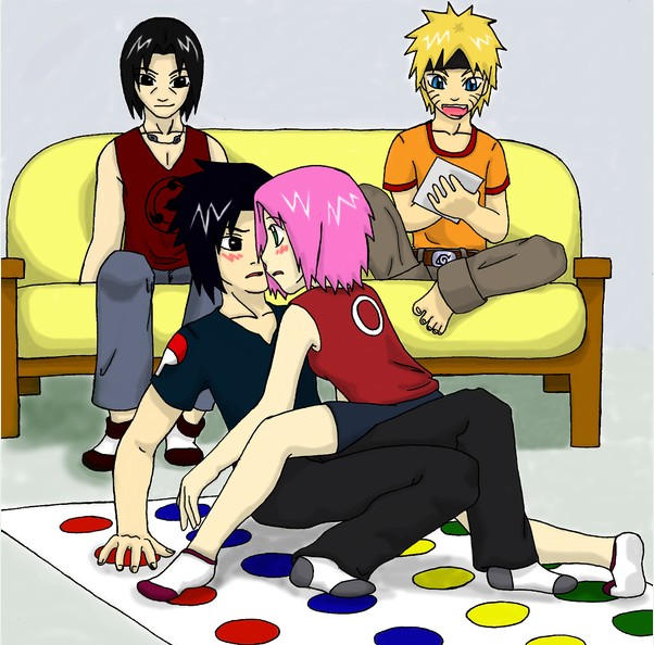 Sakura a Sasuke hrají twister :lol: